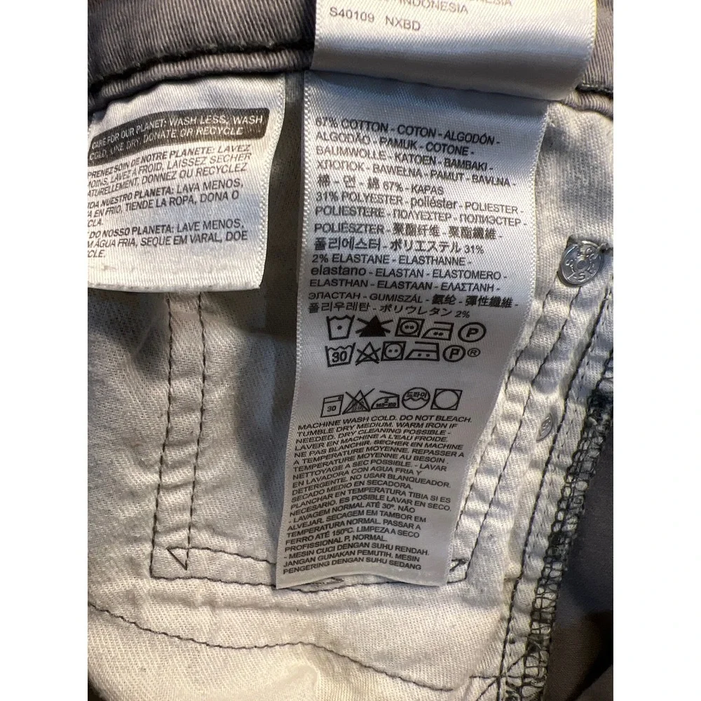Levis 511 Slim Fit Pants Mens 31x32 Grey Khaki Stretch Casual Trousers